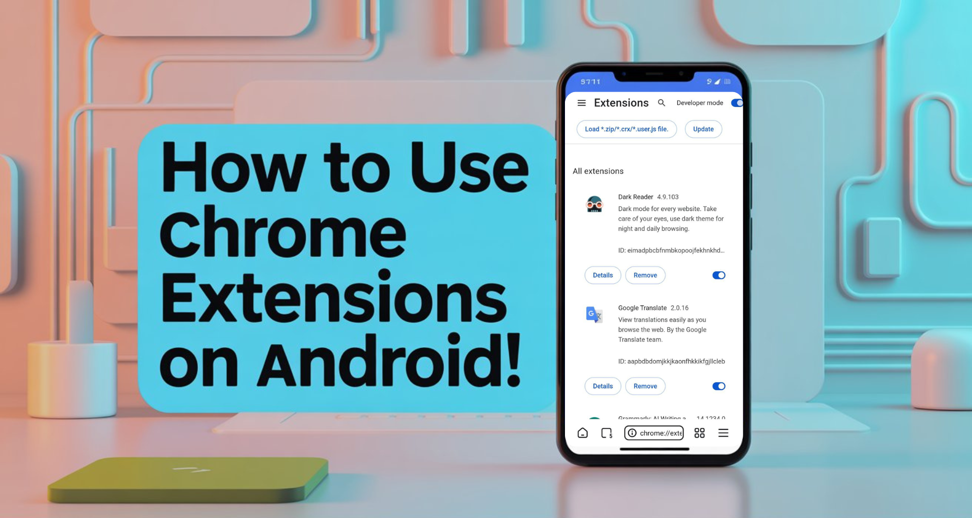 How to use chrome extensions in mobile android
